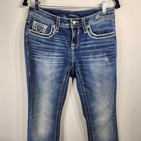 Vigoss Jeans Womens 4 Slim Boots Medium Wash - Picture 5 of 16